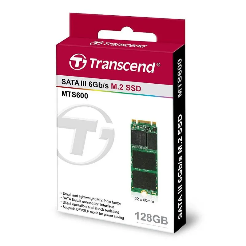 SSD - M.2 (2260 - SATA) - 128GB - Transcend MTS600 (60mm) - TS128GMTS600