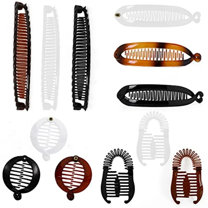 12pcs Banana Hair Clips, Clincher Combs Grande Vintage Doub