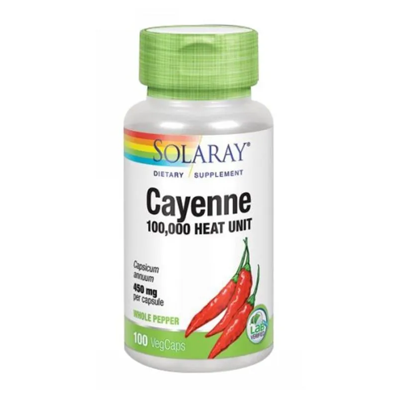 Cayenne 100 Cápsulas Da Solaray (pacote Com 4)