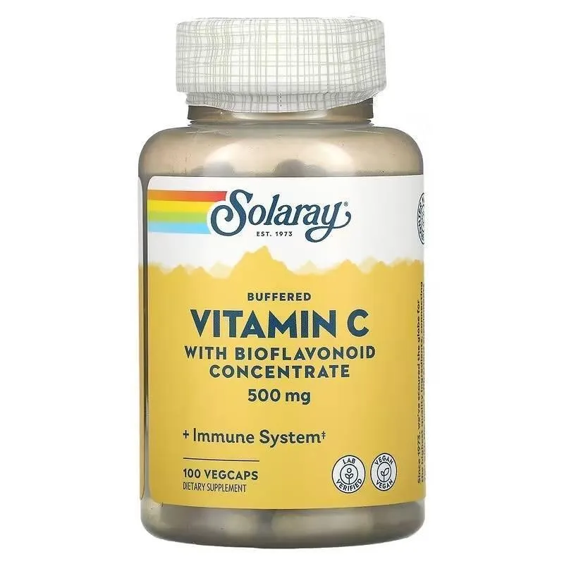 Vitamina C + Bioflavonoides 500mg 100 Caps Solaray