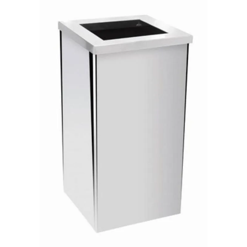 Lixeira Inox Quadrada Com Aro 30 Litros
