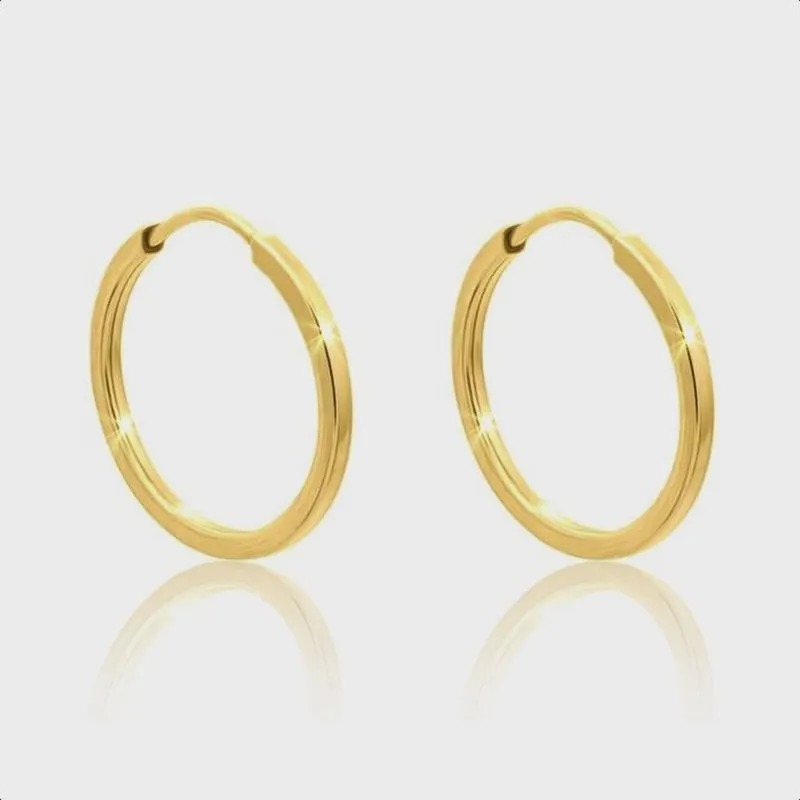 Brinco Argola Ouro 18k Infantil 2º Furo 10mm