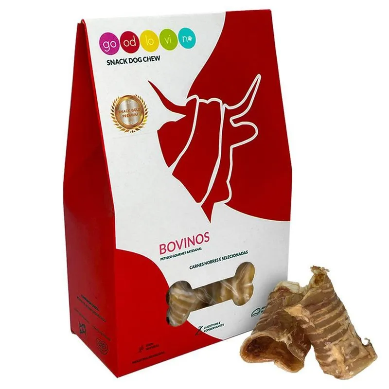 Goodlovin Mordedor Traqueia Bovina Kit 4 Unid. 100% Natural