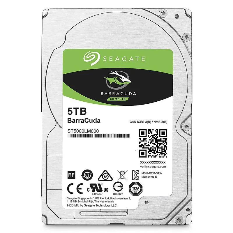 HD Notebook 5TB SATA3 Seagate Barracuda - ST5000LM000 (2,5pol, 5.400 RPM)