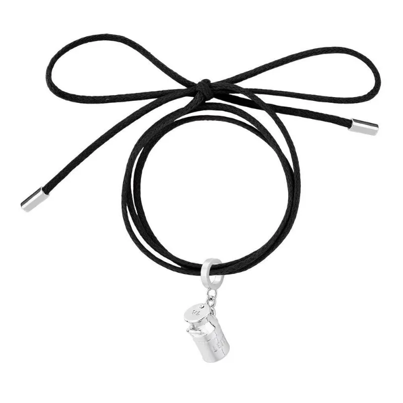 Cordão De Algodão Com Pingente Latão De Leite Em Revestimento Prateado