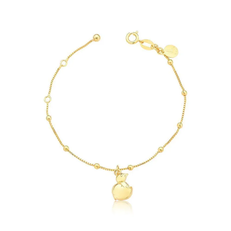 Pulseira Pintinho Revestida Em Ouro