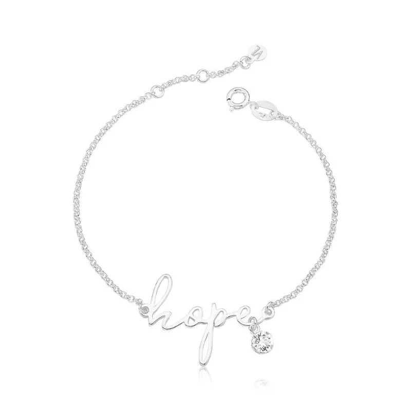 Pulseira Hope Com Ponto De Luz Revestida Em Prata
