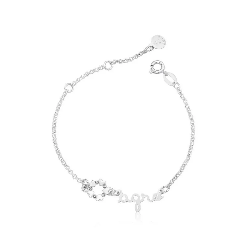 Pulseira Infantil Amor Ao Agro Revestida Em Prata