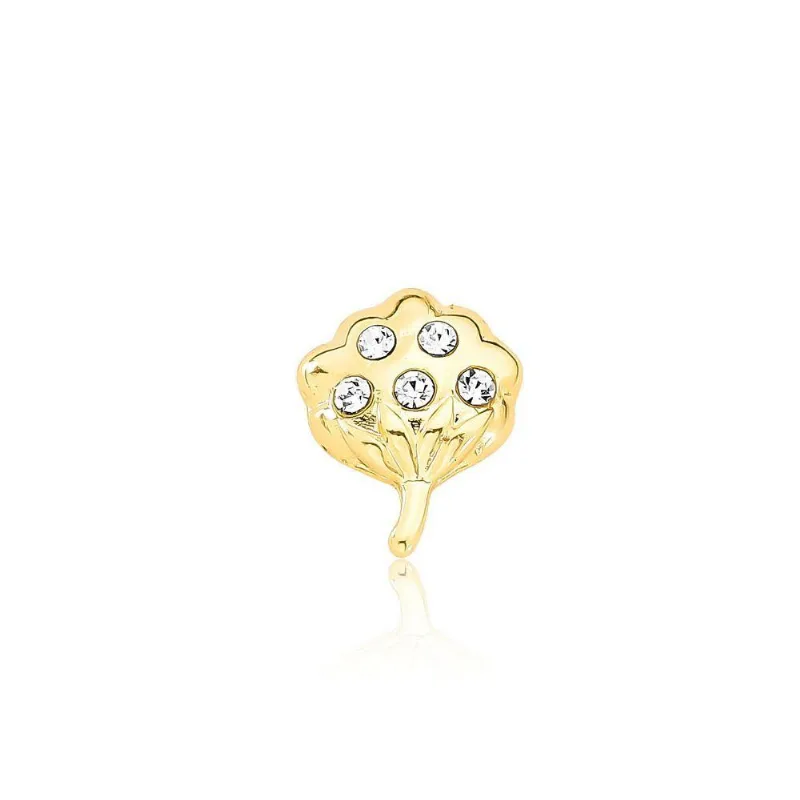 Botton/ Broche Algodão Pequeno Revestido Em Ouro