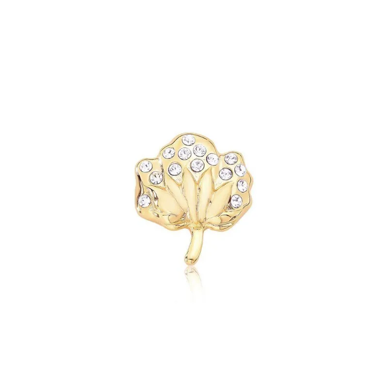 Botton/ Broche Algodão Grande Revestido Em Ouro