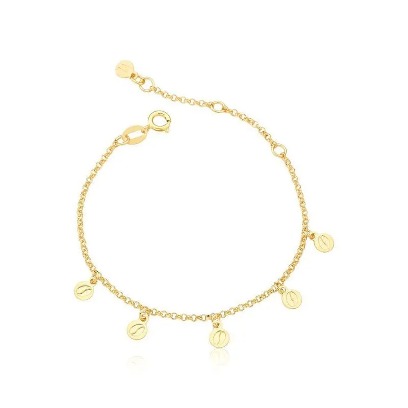Pulseira VL Accessoires VLVL371 Ouro 18k Regulavel Cafe Infantil
