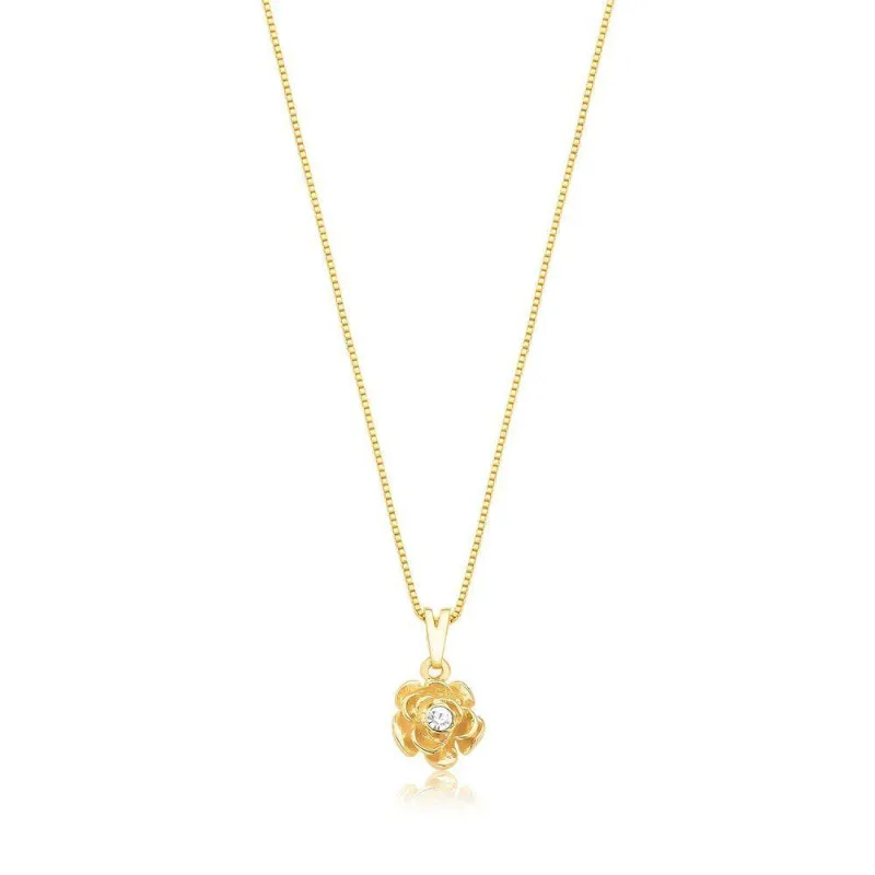 Colar VL Accessoires VLVL508 Cristal Revestido em Ouro Branco Feminino