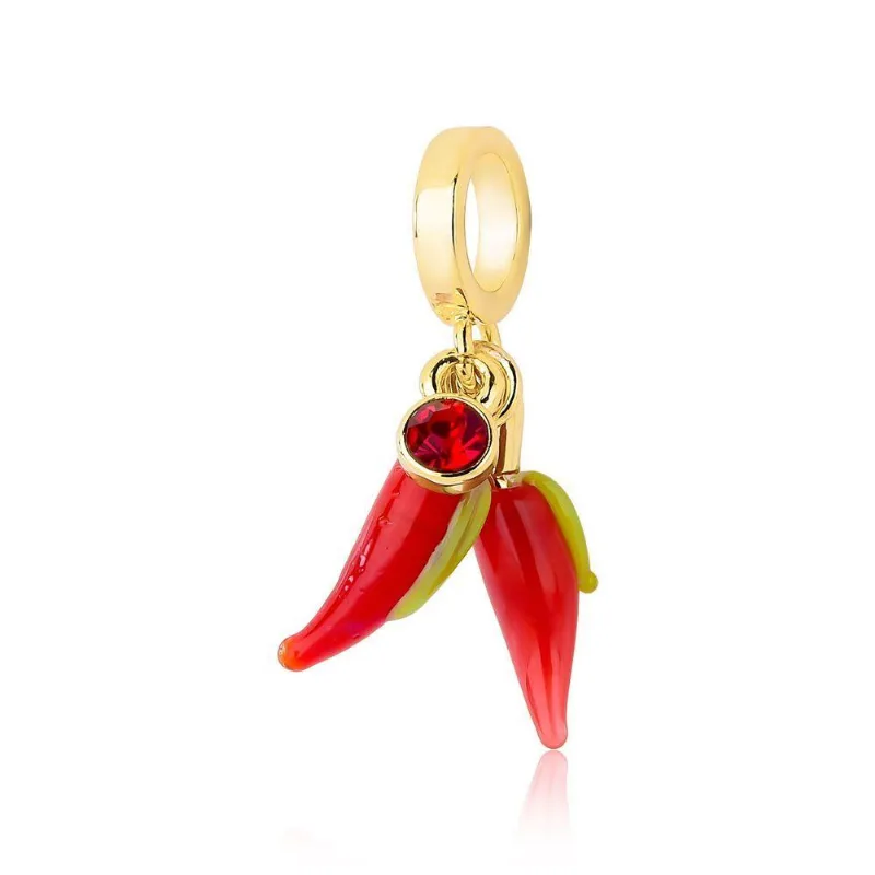 Charm VL Accessoires VLVL583 Ouro 2,5CM X 1CM Vermelho Cristal VL Agro