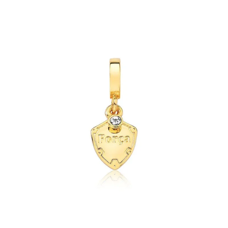 Charm VL Accessoires Escudo Força Ouro Dourado 1.5cm Unissex