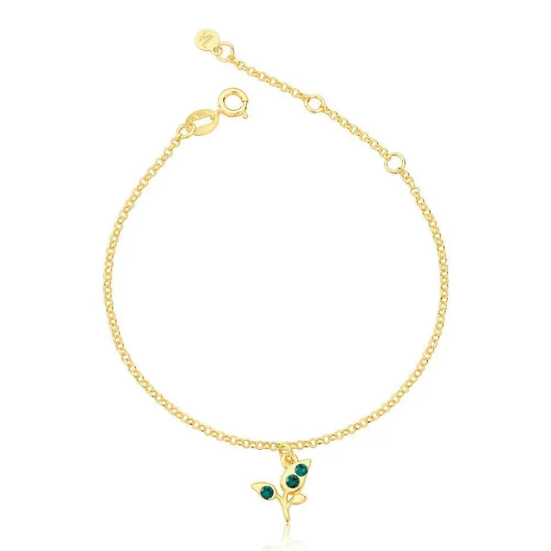 Pulseira VL Accessoires VLVL612 Ouro 18K Dourado Infantil com Cristais