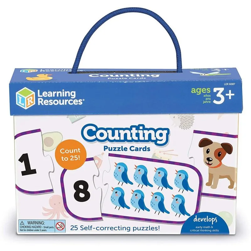 Recursos de aprendizagem contando cartões de quebra-cabeça, readniness do jardim de infância, quebra-cabeças auto-corrigindo, idades 4 + cor, multi