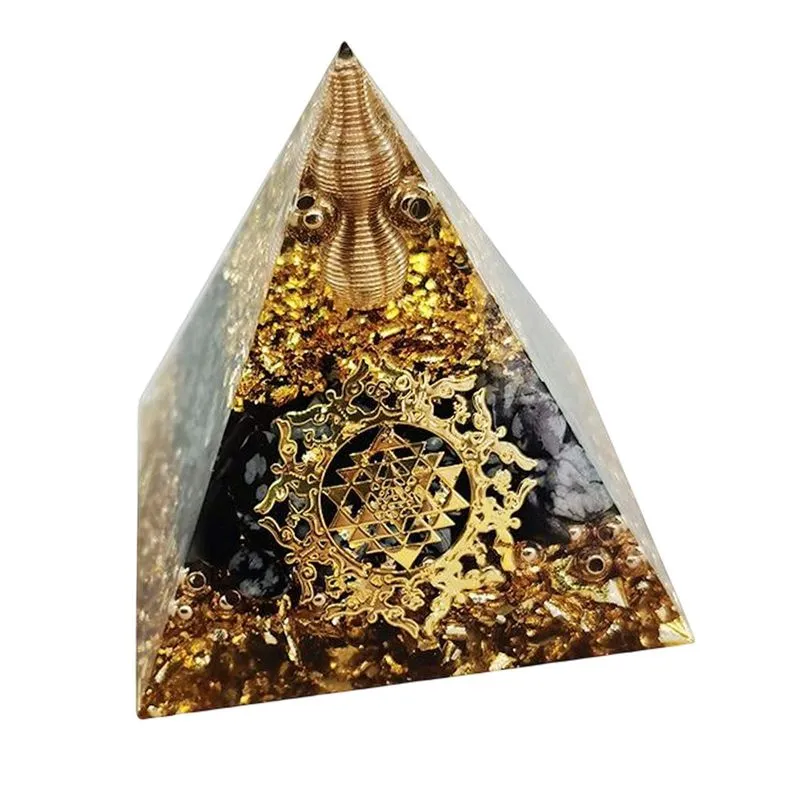 Pirâmide De Resina Pedra Cristal Equilíbrio Espiritual Positivo