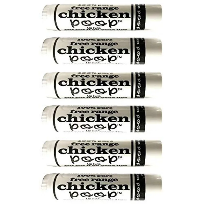 Frango Poop Lip Balm Simone Chickenbone 100% Natural Hidratante Para Lábios Secos, Chapped, 0,15 Oz, (original), Pacote De 6