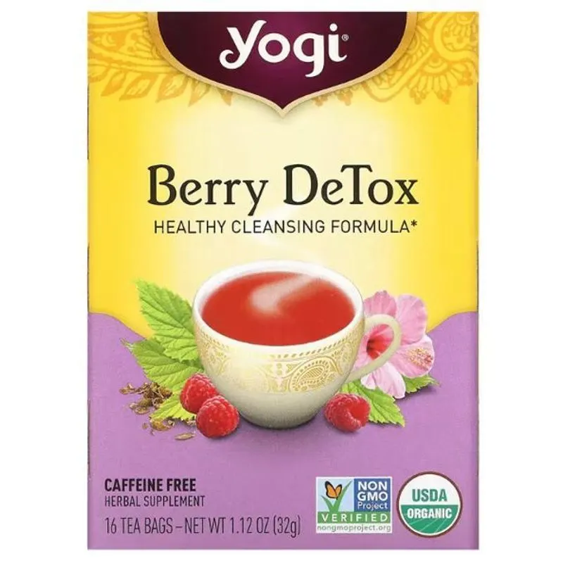 Chá, Berry Detox, Sem Cafeína, 16 Saquinhos, 32g, Yogi
