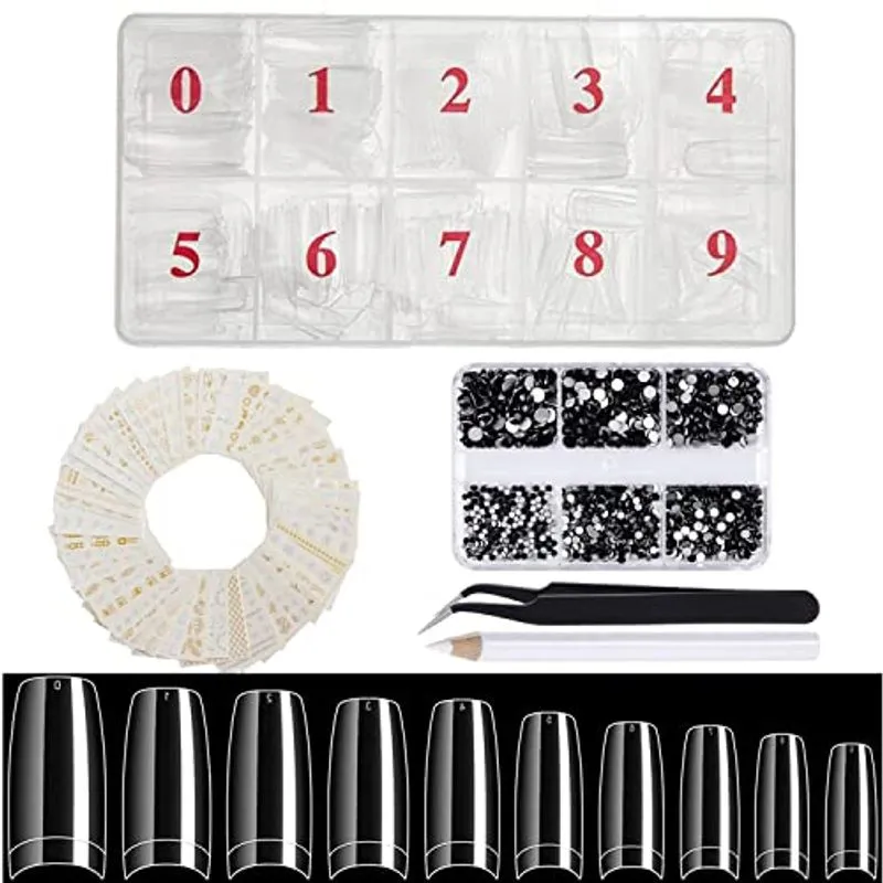 Clear French Nail Tips Set - 500pcs Dicas Claras Para Acrílico