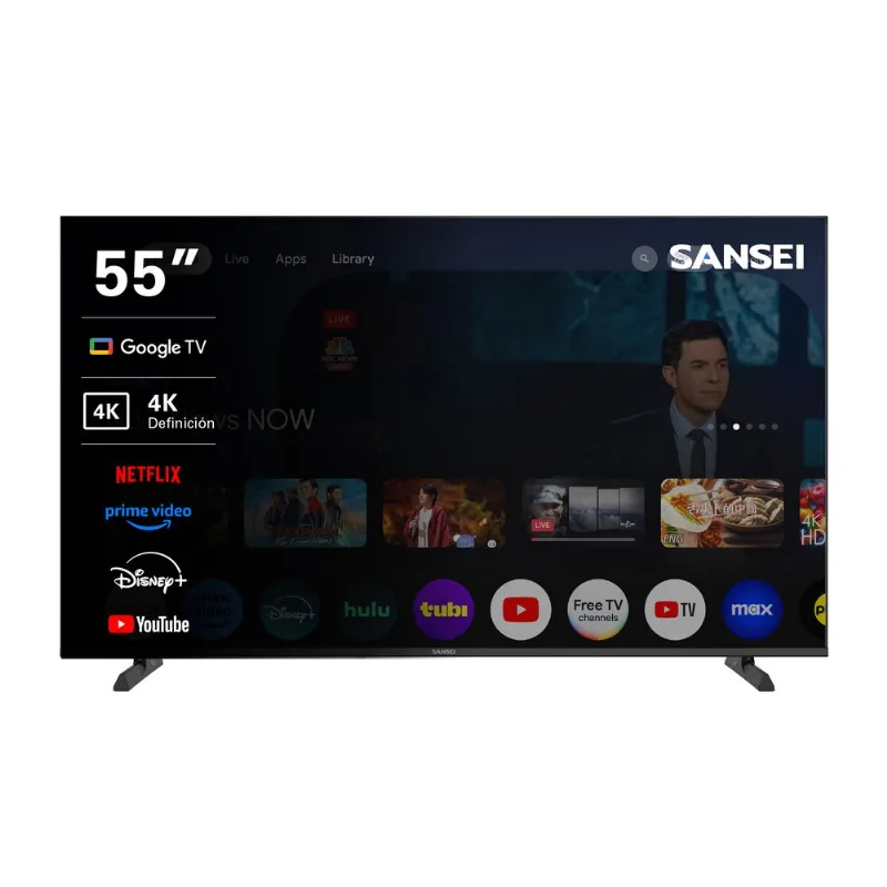 Smart Tv Sansei 55" Pulgadas 4K Google Tv Smart Tv 50" Noblex Roku Tv Fhd Db50x3110