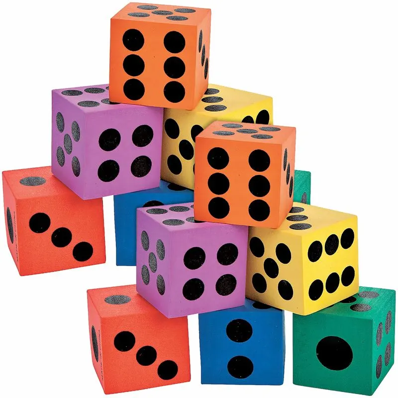 Sortimento De Dados De Espuma Fun Express Toys Games Indoor 12 Unidades