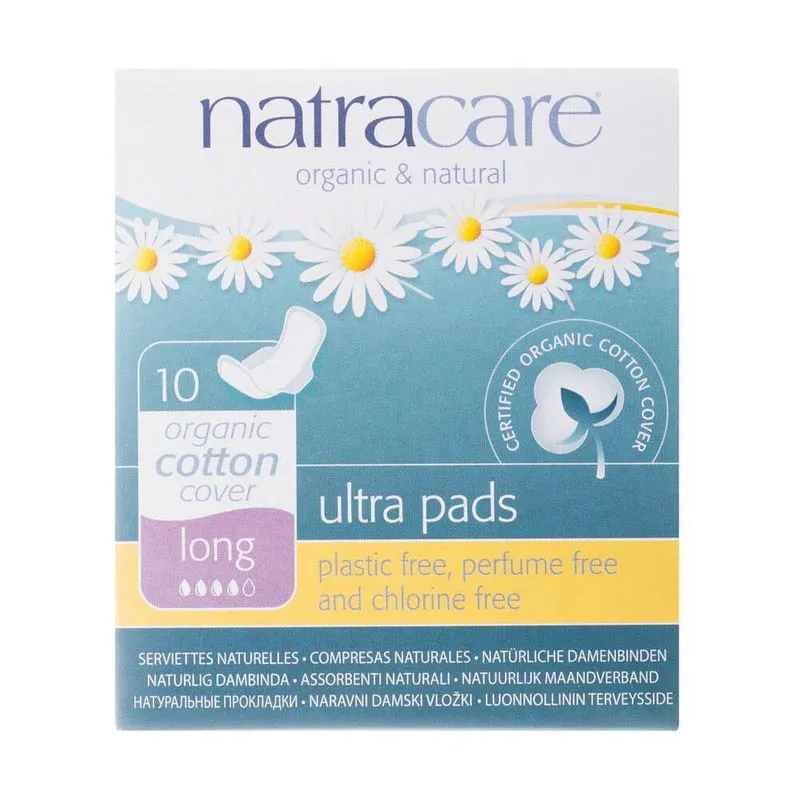 Absorvente Orgânico Ultra Pads Long Com Abas 10un Natracare