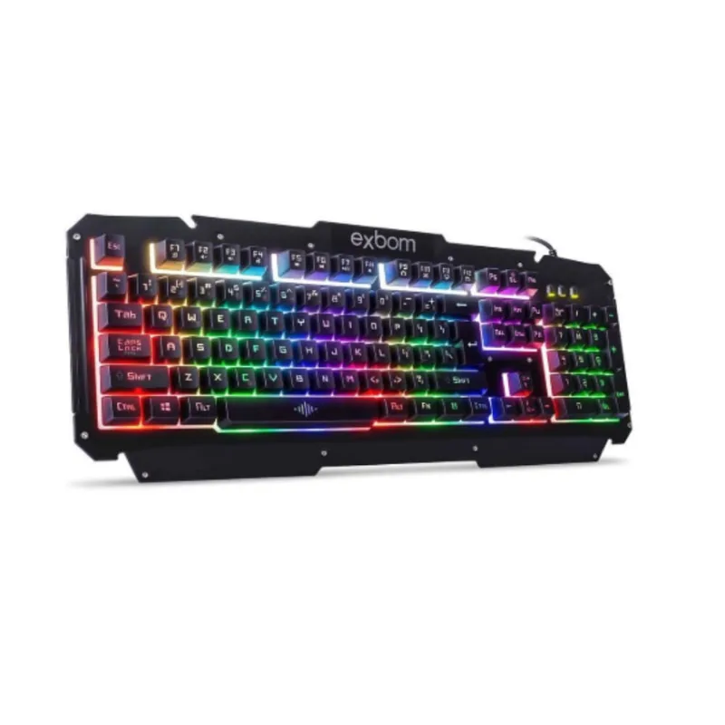 Teclado Gamer Exbom Semimecânico USB Iluminação LED BK-G200