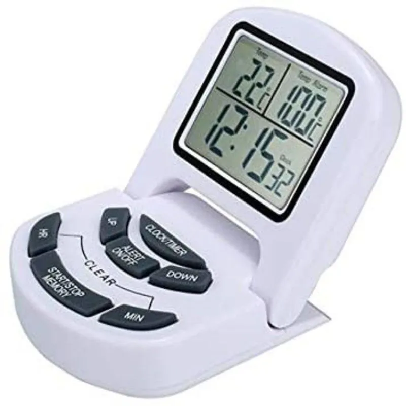 Termometro De Cozinha Culinario Digital Com Sonda Timer Alarme Para Alimentos Com Relogio A Prova De Agua Profissional