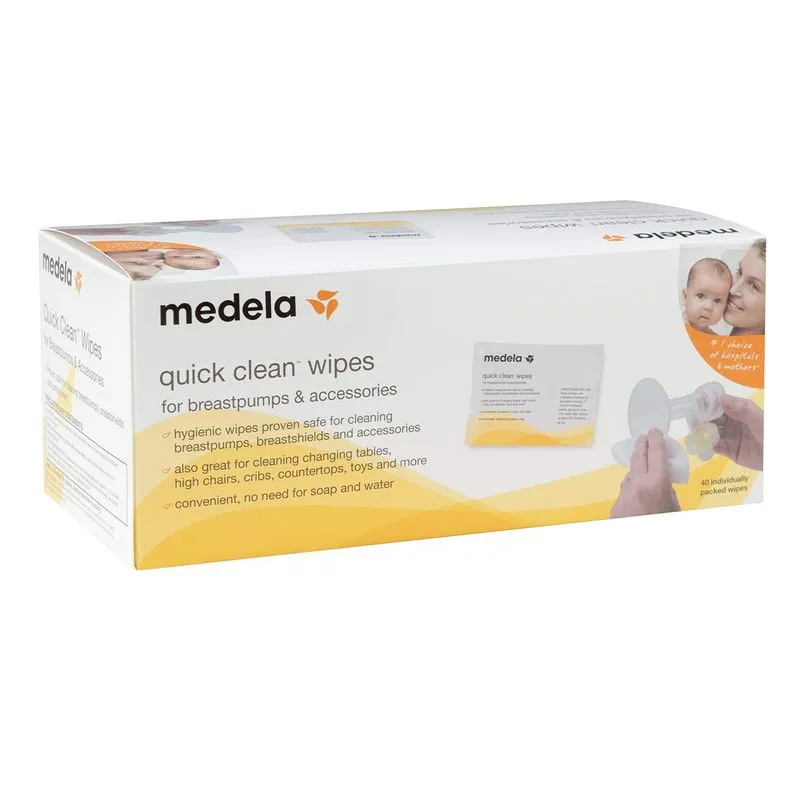 Toalhetes Acessórios Para Bomba De Mama Medela Quick Clean 40 Unidades
