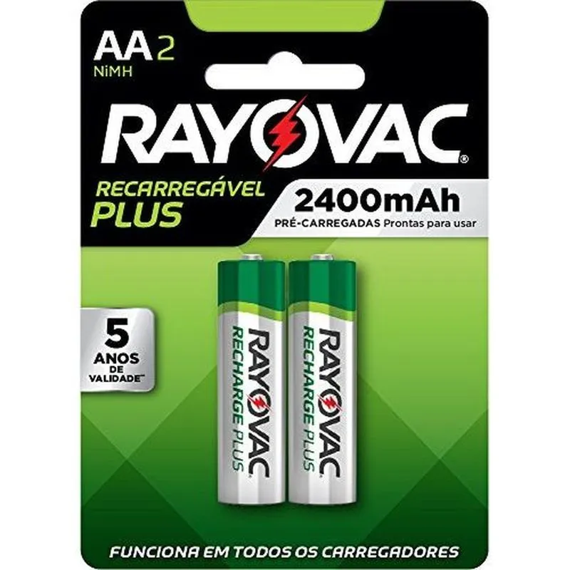 Pilha Rayovac Recarregável Plus AA 2 Unidades Pilha Rayovac Recarreg?vel Plus AA 2 Unidades