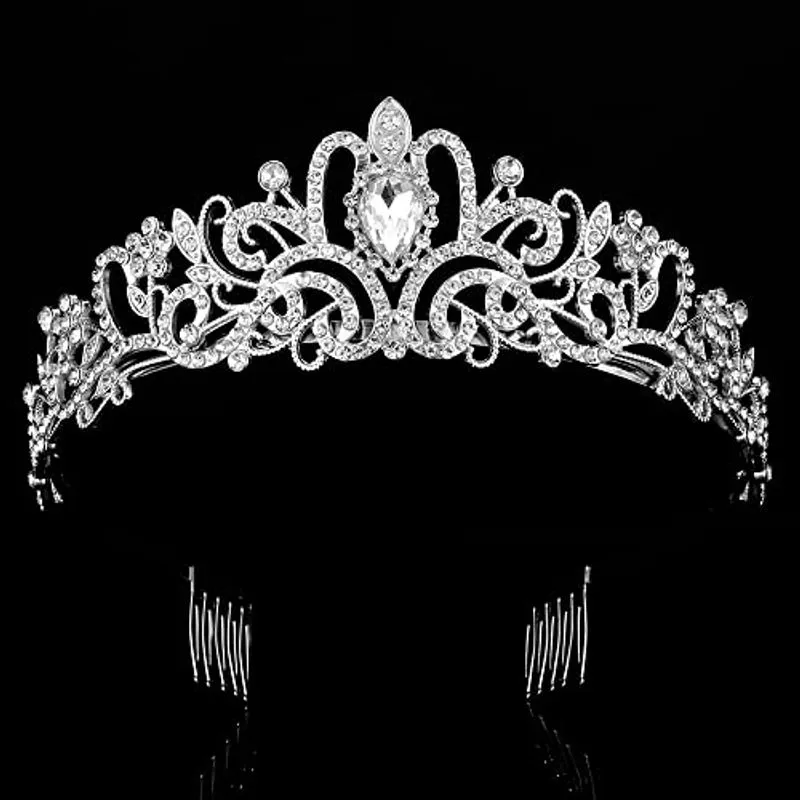 Coroas De Prata Tiara Para Mulheres Rainha Coroa Aniversário Tiara C