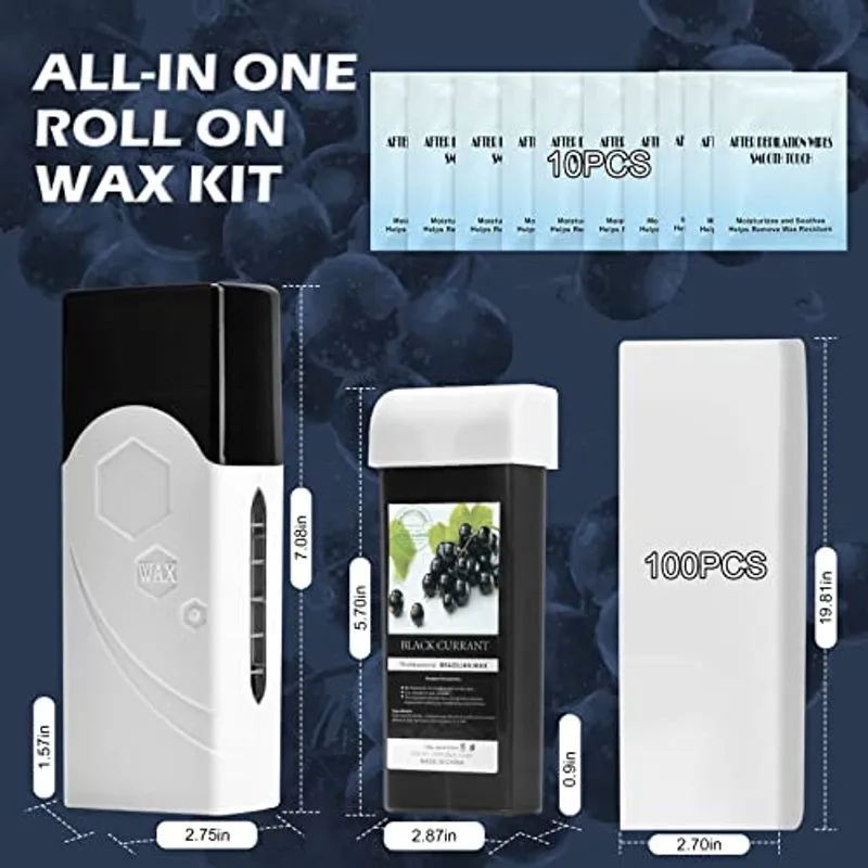 Kit Roll On Depilação, Depilatório Roll On Wax Aquecedor Para Cabelo