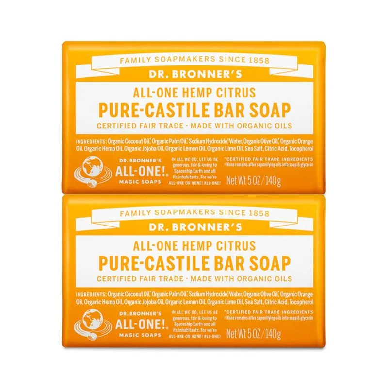 Sabonete Em Barra Dr. Bronner's Pure-castile Citrus 150 Ml, Pacote Com 2