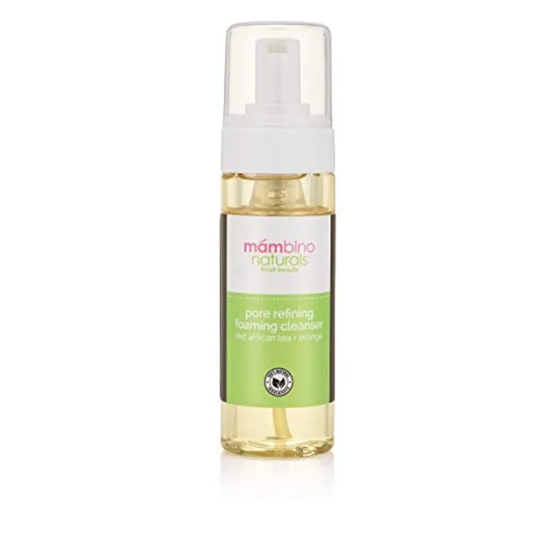 Mambino Organics Pore Refinando Limpador De Espuma, Chá Africano Vermelho + Laranja, 5,5 Onças Fluidas