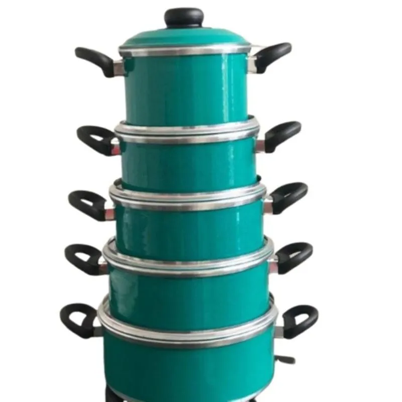 Conjunto De Panelas Em Alumínio Verde Turquesa 5 Peças