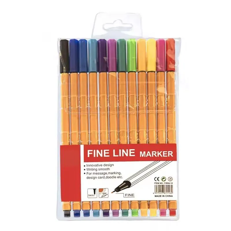 Caneta Fine Line Kit Com 12 Unidades