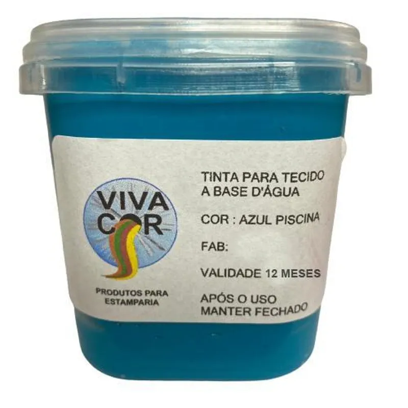 Tinta Tecido Azul Piscina 200g Hidro Acril.