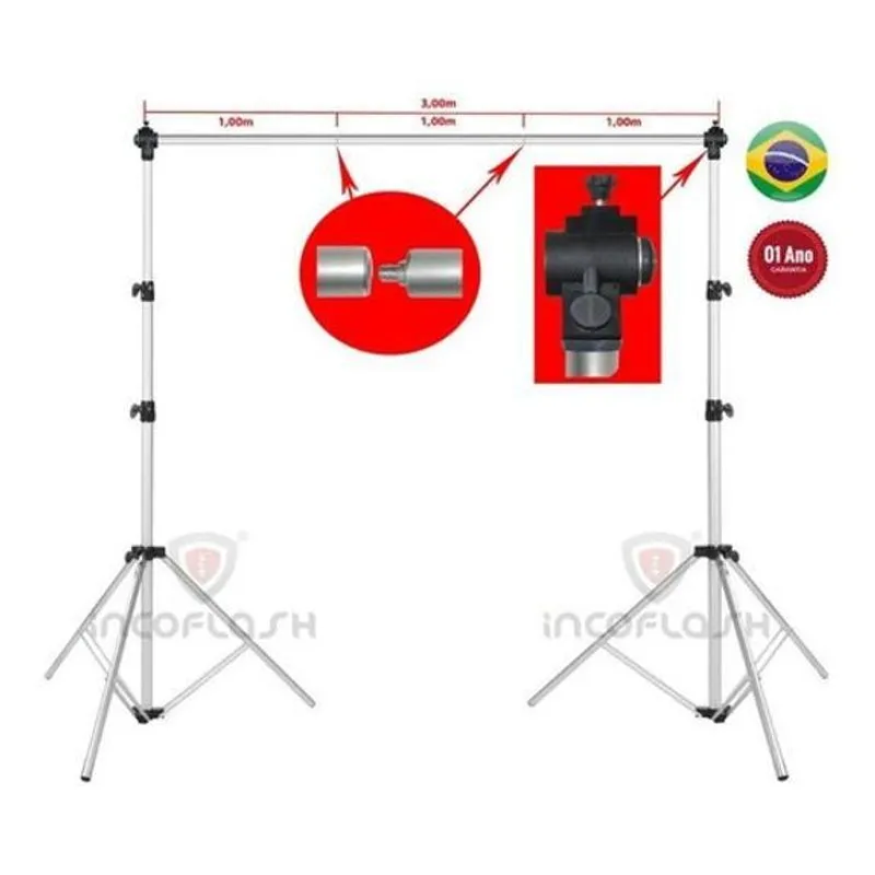 Suporte Para Fundo Infinito 2,40m Estúdio Foto E Vídeo