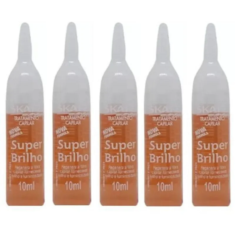 Kit 5 Ampolas De Trat Skafe Capilar Super Brilho 10ml