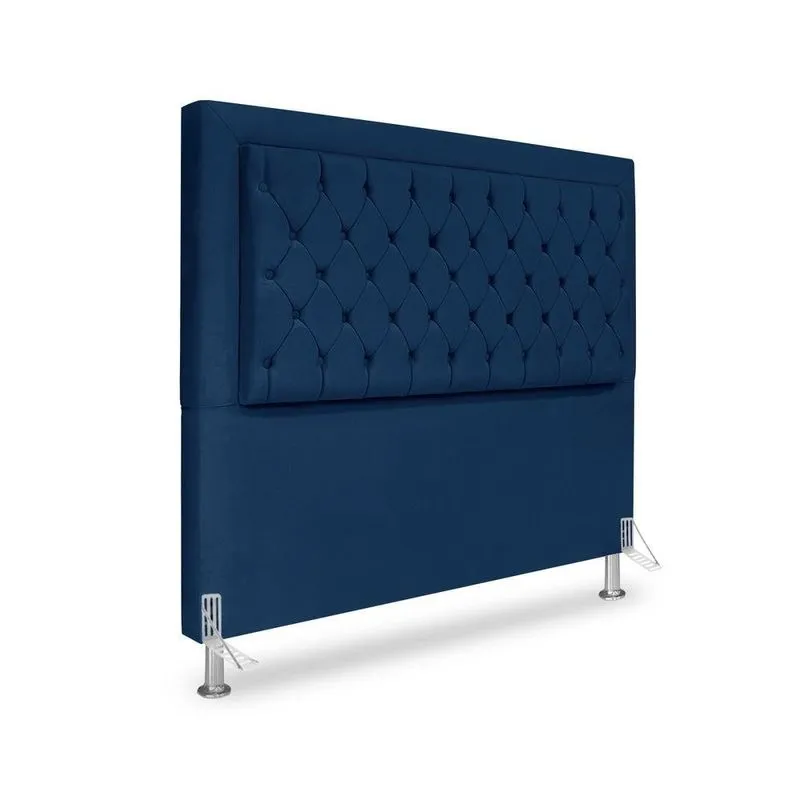 Cabeceira De Cama Box Queen 160 Cm Baronesa - Veludo Azul