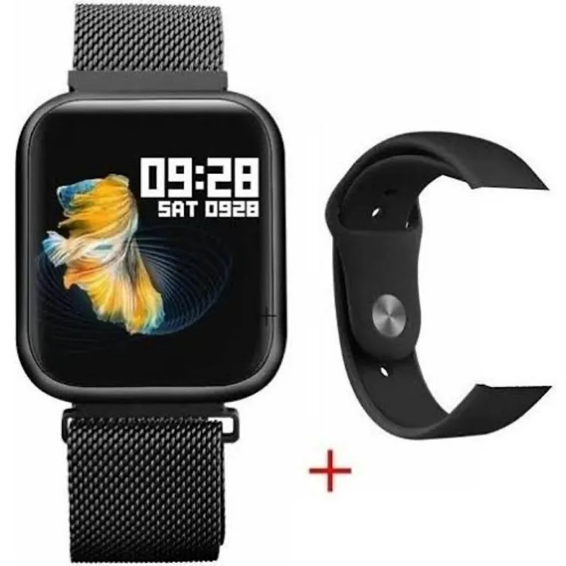 Relógio Smart Watch Feminino Oled P70 + Duas Pulseiras Preto