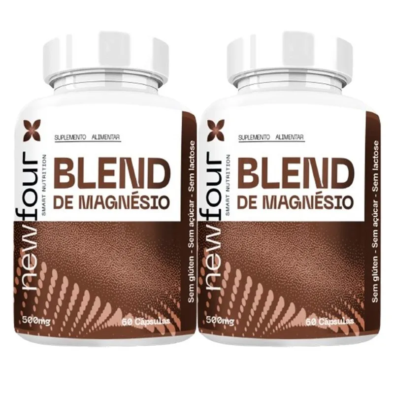 2x Blend de Magnésio - Treonato + Quelato + Malato 60 Cápsulas 500mg - New Four