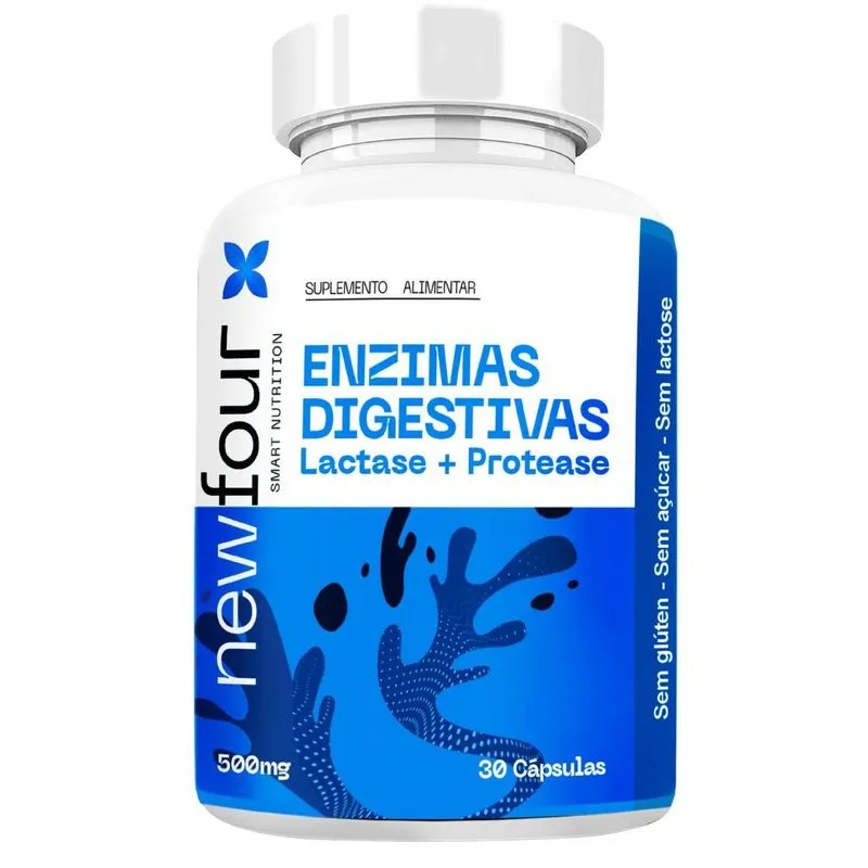Suplemento Enzimas Digestivas Lactase + Protease 30 Cápsulas