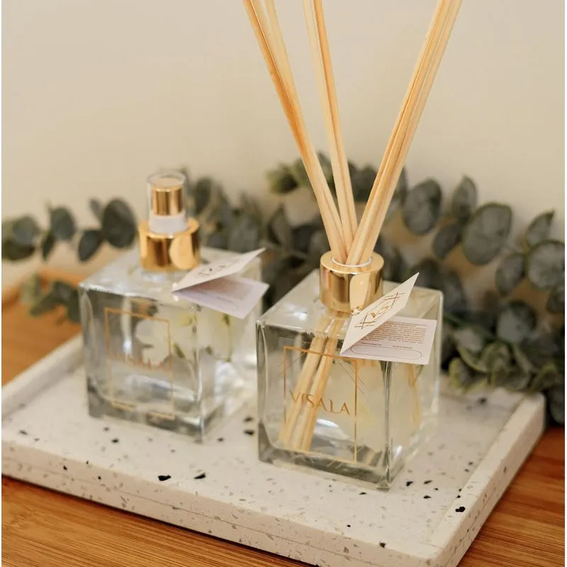 Aromatizador Ambiente Cubo Com Flor Sementes 250ml- Visala
