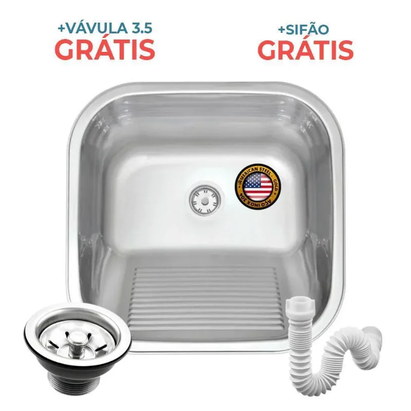 Tanque Inox American Steel 40x40 Fosco 22l Inox 304 +válv