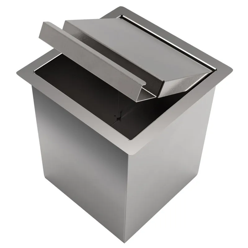 Cll Lixeira De Embutir Quadrada Inox 4 Litros De Bancada