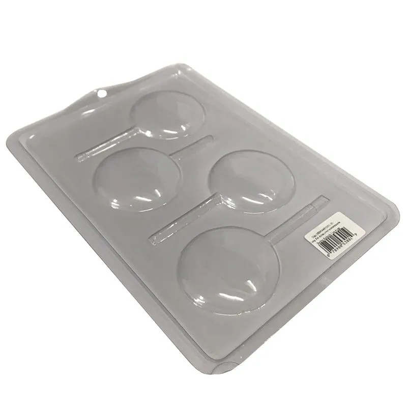 Forma PVC Pirulito Redondo Liso 4 Cavidades