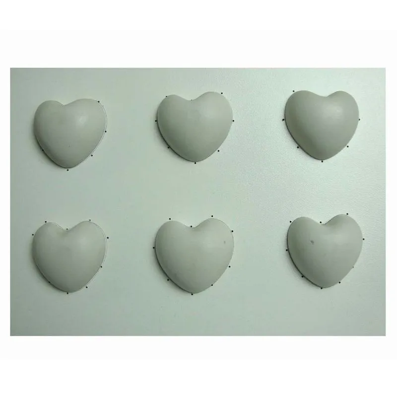 Forma PVC Coração Liso Pequeno c/6 Cavidades