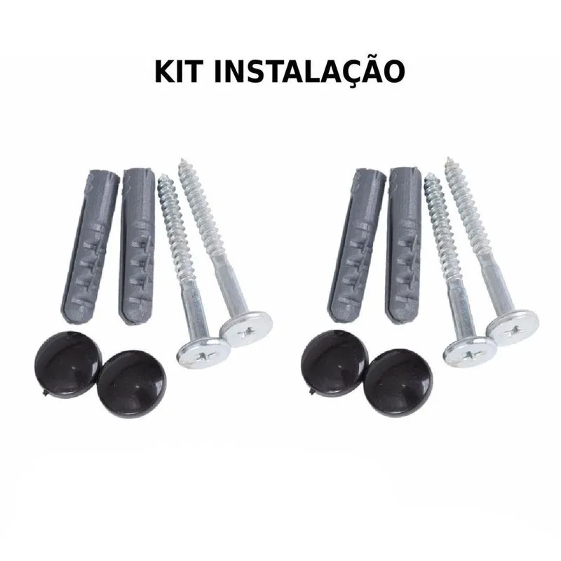 Acessórios Banheiro 4 Peças Preto Fosco Supremo Aluminio
